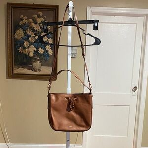 Fossil Stylish Tan Leather Shoulder Bag